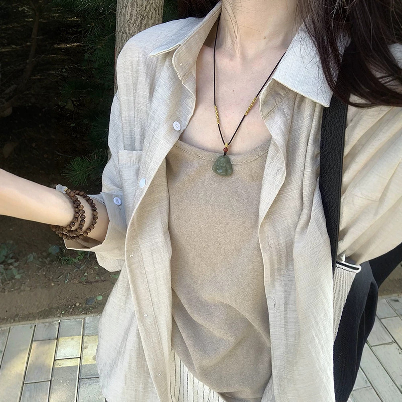 Cotton and Linen Sun Protection Shirt, Loose and Slimming Thin Shirt Jacket for Women, 2026 Spring and Summer New Design, Simple Top
