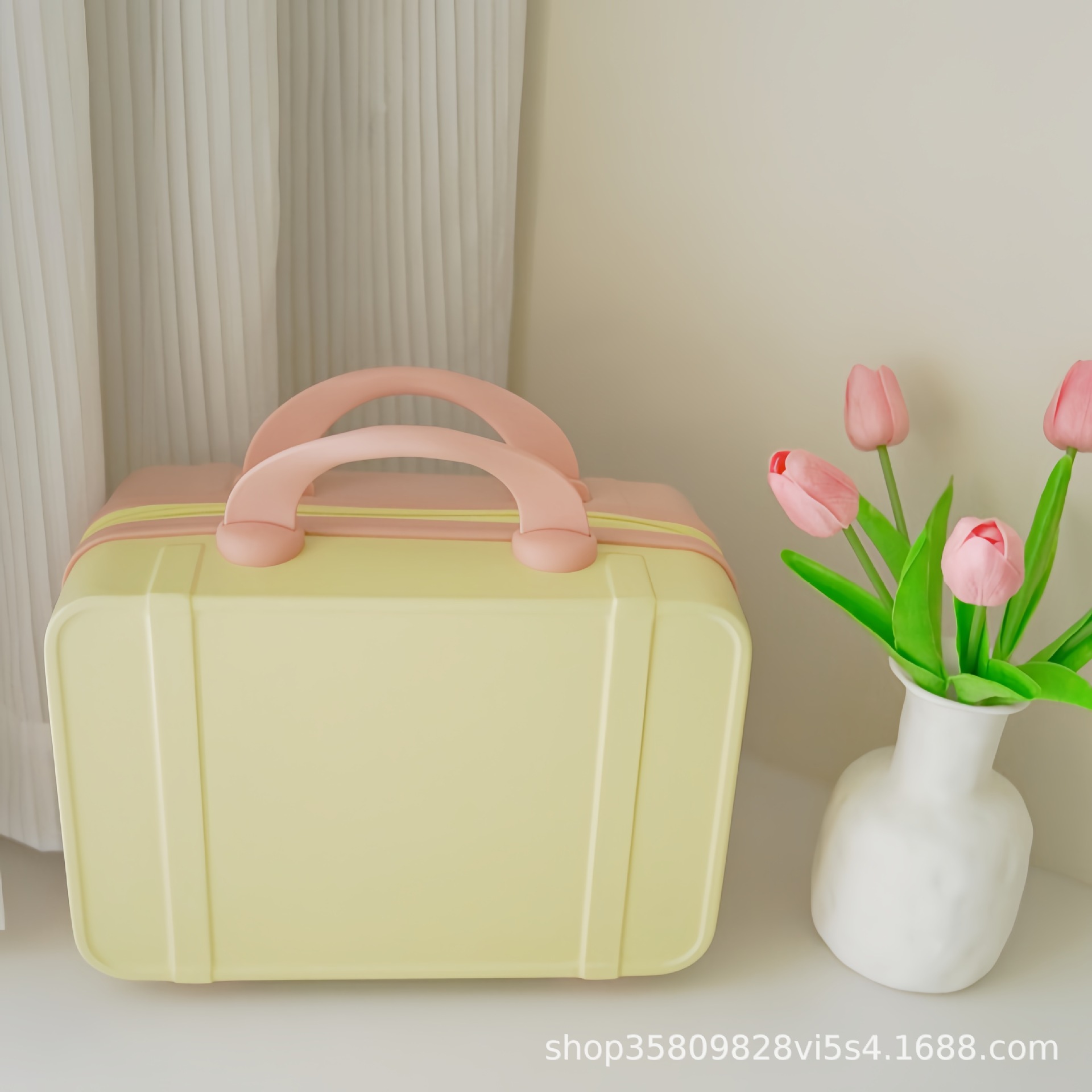 Mini maleta pequeña bolsa de cosméticos de 14 pulgadas, maleta de mujer de moda personalizada, equipaje ligero de corta distancia al por mayor