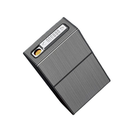 Rechargeable lighter integrated cigarette case windproof 20 pack rechargeable cigarette case magnet flip cover pressure-resistant and moisture-proof creative