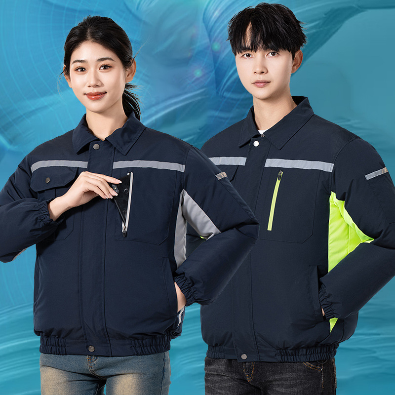 Air Conditioning Clothing, Long-Sleeved Summer Cooling Jacket with Fan, Reflective Strips, Outdoor Workwear, Fishing Gear, Cross-Border