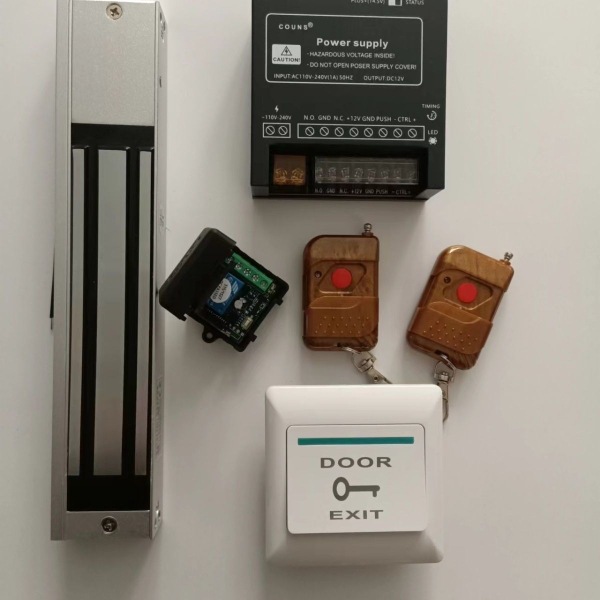 Control de acceso control remoto inalámbrico 280kg cerradura magnética puerta de madera cerradura electromagnética sistema de control de acceso comunitario conjunto completo interruptor oculto