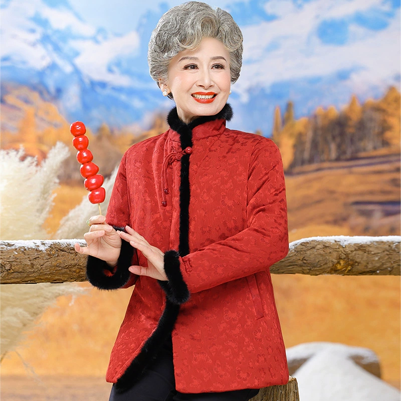 Бабушка зимняя хлопчатобумажная куртка для пожилых женщин