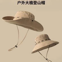 美式复古辣妹西部牛仔帽子女春夏季大檐防晒帽户外露营太阳帽男潮