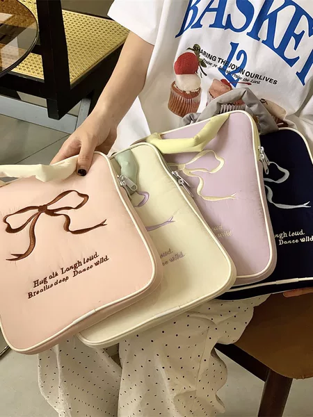 South Korea ins cute embroidered bow ipad computer liner bag 11/13/15 inch portable notebook storage