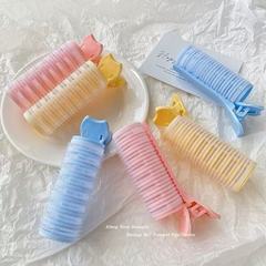 バケットエアバングヘアカーリングバレル、ヘアアイロン不要、高頭頂カーリングツール、髪ふわふわツール、スタイリングヘアピン