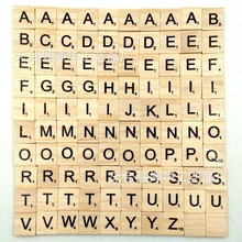 26个英文字母木方块 儿童早教拼图游戏字母木片 混装100个一包