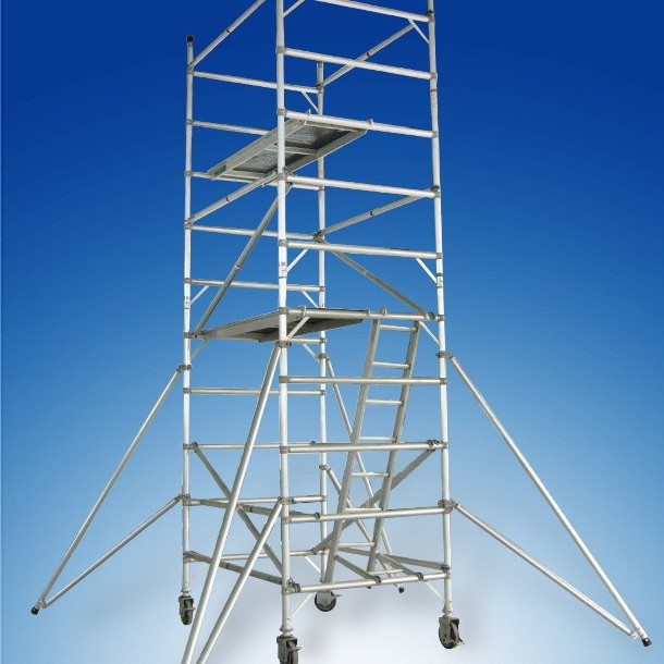 创笙厂家直销铝合金走梯梯式批发 移动双宽挂梯/悬梯脚手架4m脚手