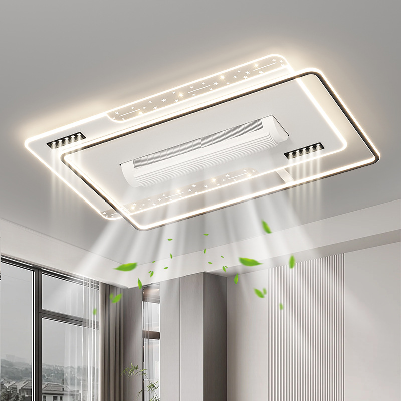 Lámpara de techo con ventilador sin aspas de espectro completo LED para salas de estar y dormitorios grandes, accesorios de iluminación de Zhongshan, luz principal de decoración del hogar minimalista y moderna