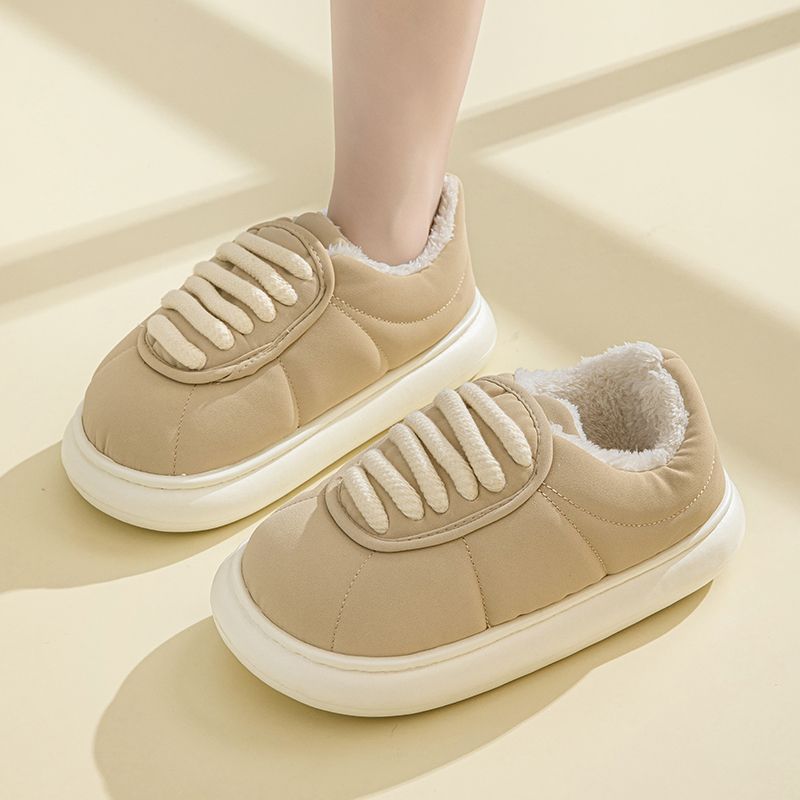 羽绒布棉拖鞋女士冬季包跟2025新款外穿保暖防滑厚底家居棉拖冬天