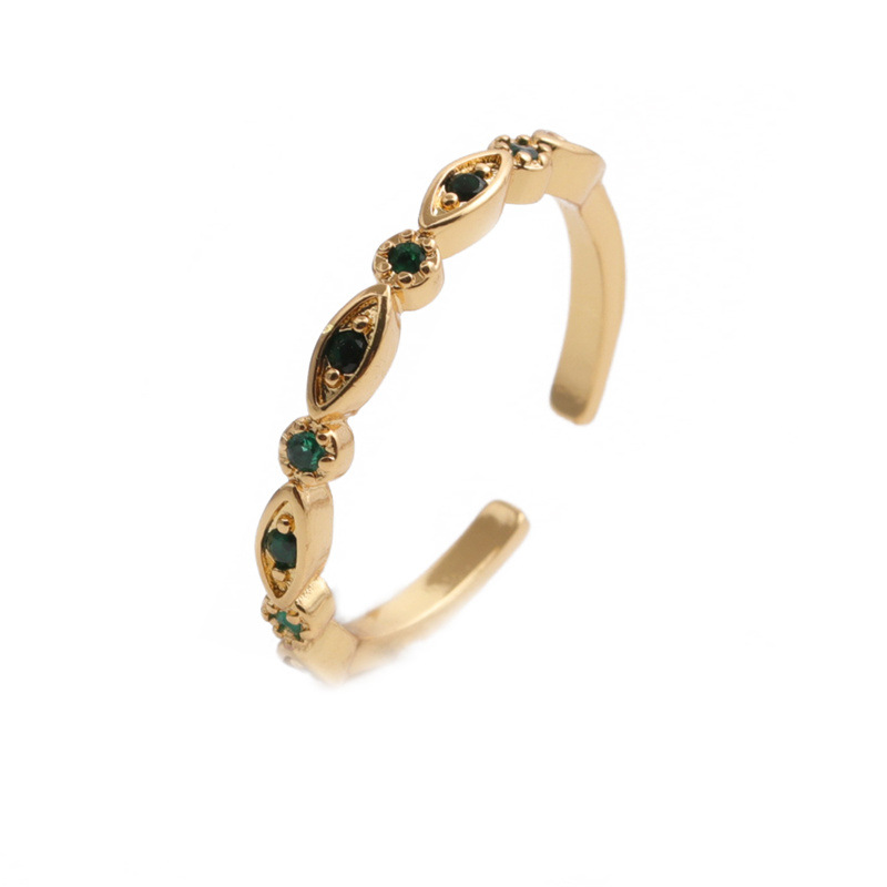 fashion gold-plated copper two-handed open ring