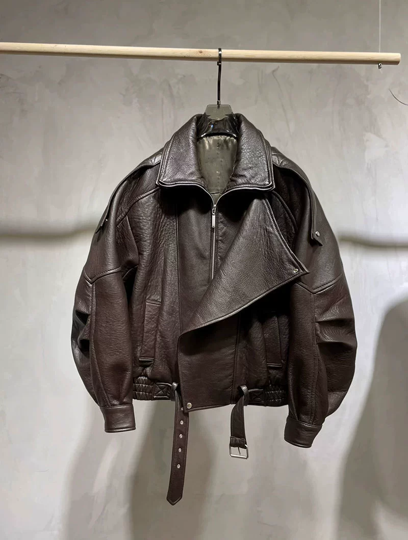 Оверсайз осенняя куртка, полиуретан, свободный крой, 2 цвета, размеры M–XXL