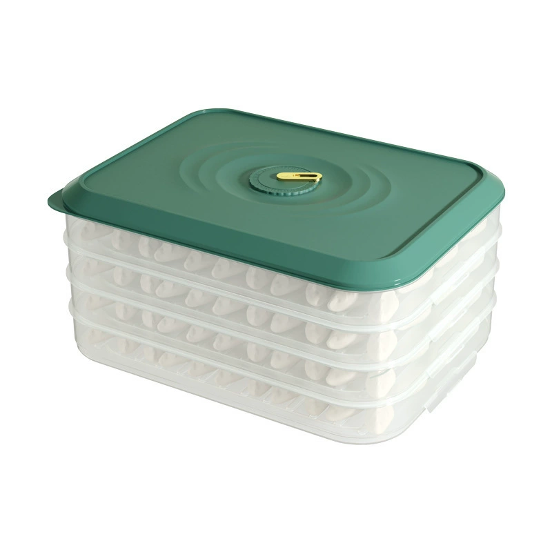 Multi‑layer Time dumpling storage box, food‑grade PP, stackable 1–4 layers, freezer safe