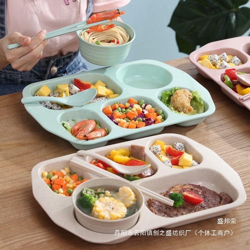 小麦わらディナープレート、深めのコンパートメントディナープレート、家庭用大人用ファーストフードプレート、ホテルディナープレート、大容量5メーカー|undefined