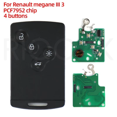 Suitable for 4-button Renault Megane remote car key with PCF7952 chip (Car Keys) - 4-key-renault