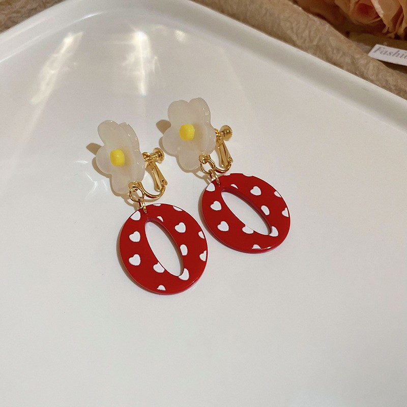 Pendientes de pinza de oreja de perla de temperamento de lujo ligero francés