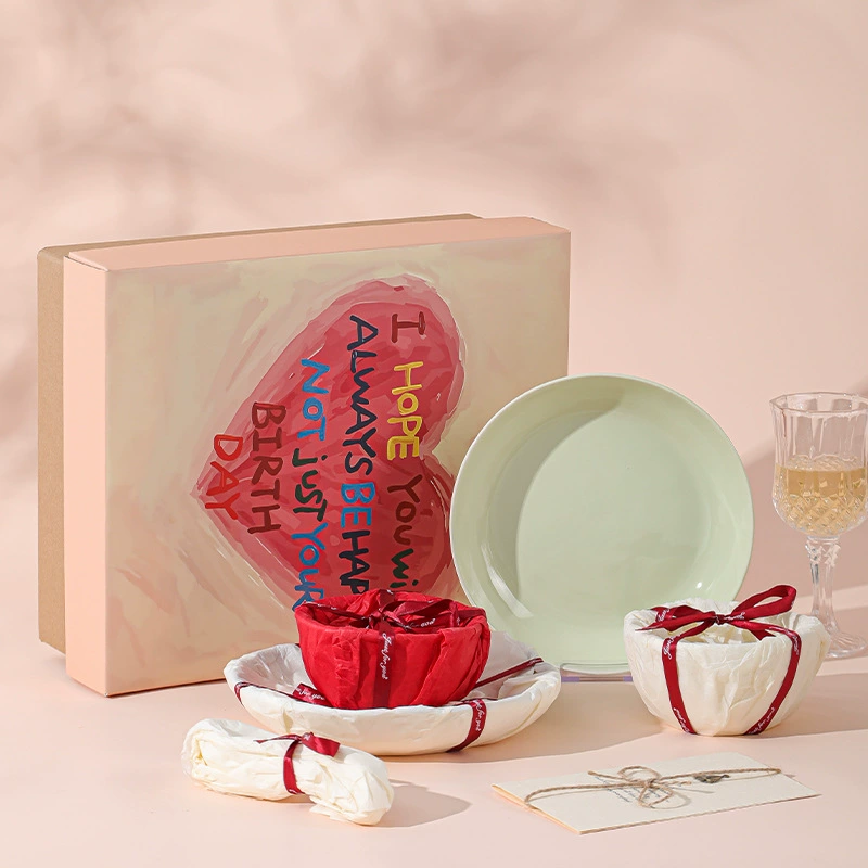 Cream ceramic tableware, set, Birthday gift