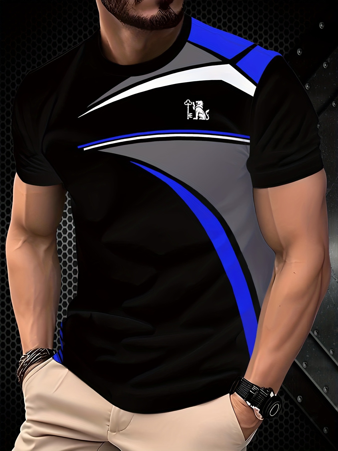 Summer Casual Fashion Men's T-Shirt Trendy 3D Printed Short Sleeve Top Los Angeles Los Angeles Simple Style_viptrois.com