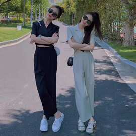 薄款西装套装女夏季小个子2024新款气质时尚系带设计感时髦套装