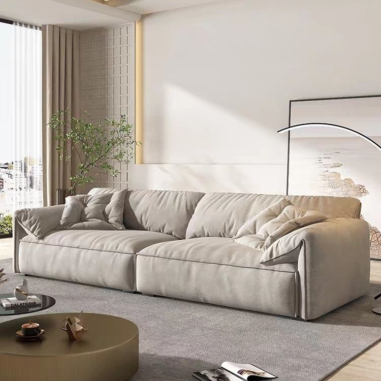 Fabric Sofa for Small Living Rooms, Simple Modern Light Luxury New Cream Cloud Straight Sofa