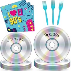 新品CDディスクテーマパーティー食器子供诞生日ティッシュペーパー皿フォーク使い舍てパーティー用品