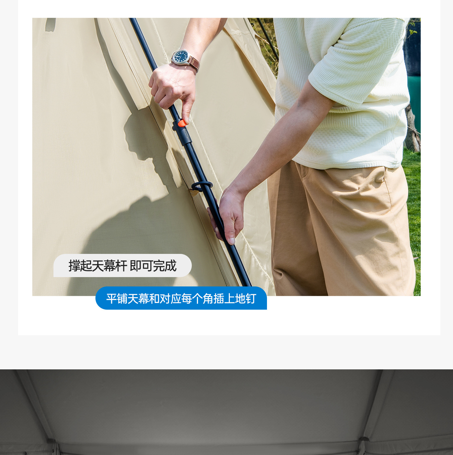 Vinyl Quick-Open No-Setup Dome Tent Outdoor Camping Gear Sun Protection Rainproof Canopy Stormproof
