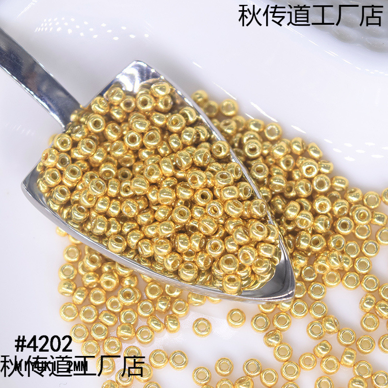 Wholesale beads Japanese imported rice beads electroplated gold…