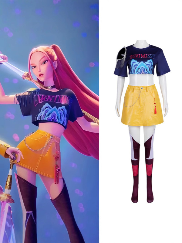 K-Pop: デーモン ハンターズ コスプレ衣装 韓流ガールズ グループ デーモン ハンターズ コスプレ衣装|undefined