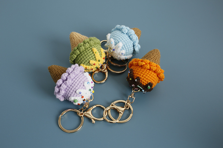 Keychain Classification 1 Piece Cute Ice Cream Yarn Knitting Women's Keychain