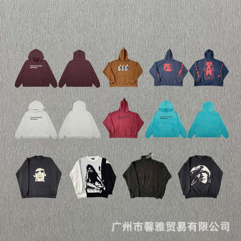 American Retro High Street Letter Printed Hooded Sweatshirt for Men and Women, Loose Casual Sweater Trendy Brand