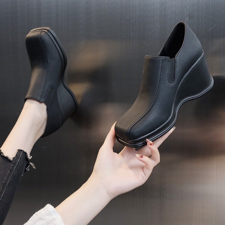 Brand Special Offer 2026 Genuine Leather Wedge Heel Women's Shoes, Lightweight Thick-Soled Waterproof Platform, Height-Increasing Shoes for Petite Women, Work Shoes Brand Special Offer 2026 Genuine Leather Wedge Heel Women's Shoes, Lightweight Thick-Soled Waterproof Platform, Height-Increasing Shoes for Petite Women, Work Shoes