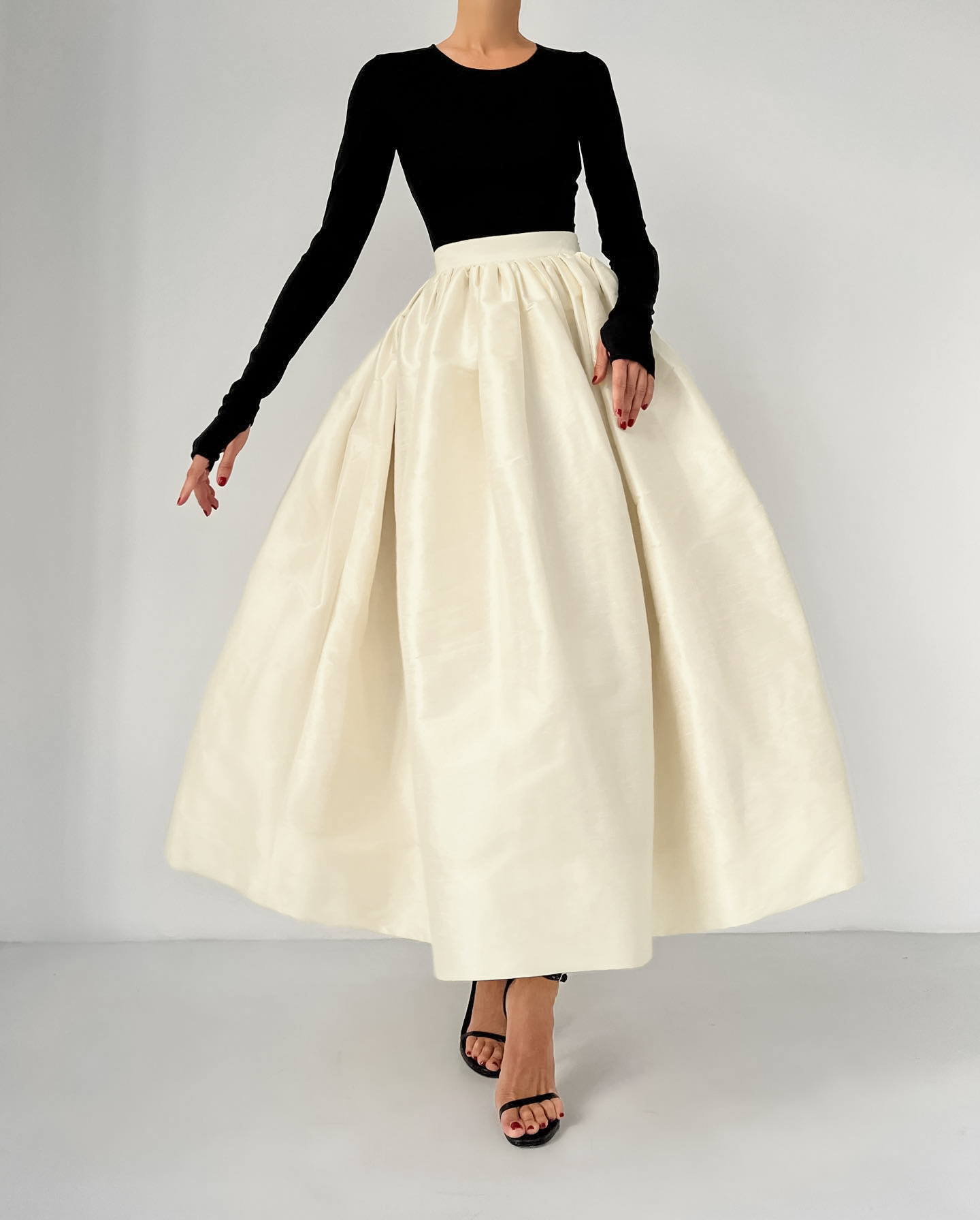 Naiste kleit ühevärviline vabaaja õhuke seelik_voghion.com