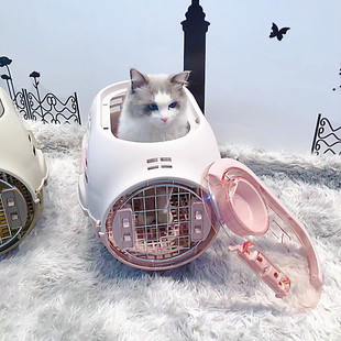 Pet Supplies Cat and Dog Air Box Sunroof Out Air Cage Large Space Removable Car Case Cat and Dog Cage