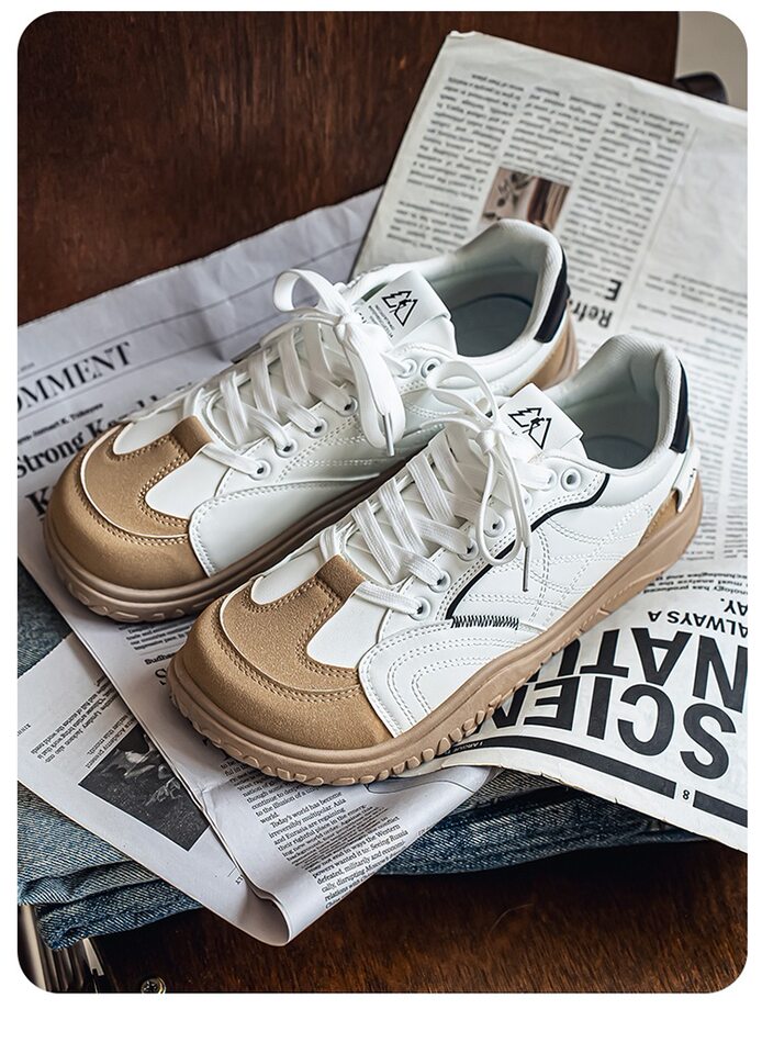 Giày sneaker nam cổ thấp mũi tròn rộng form Đức, đế bằng gót thấp 1–3 cm, dây buộc, phối màu trơn — Z8822 màu đỏ, Z8822 thẻ trắng, Z8822 thẻ đen chi tiết 7