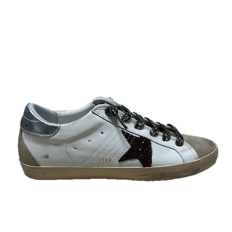 Coreano 2026 cuero hecho viejos zapatos sucios pareja zapatos de estrellas sucios zapatos casuales de moda de skate zapatos blancos pequeños