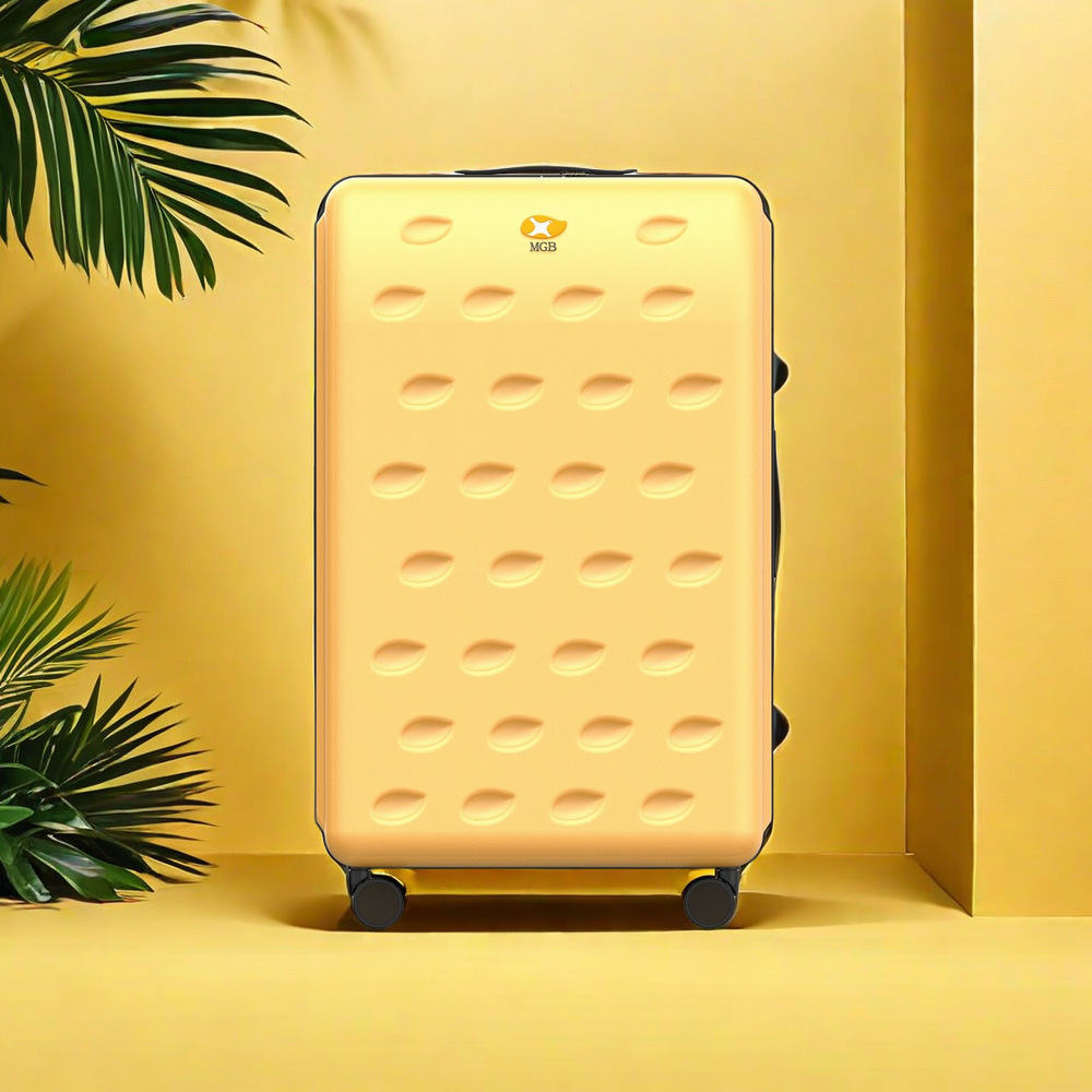 Vali du lịch 24 inch khung nhôm bánh xe đa năng êm ái — Màu vàng chi tiết 13