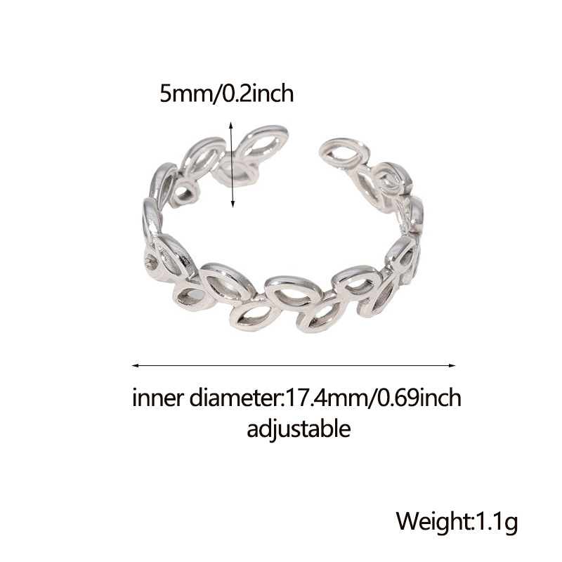 PVD Coated Animal Prints Jewelry Geometric 304 Stainless Steel Casual Simple Style Waterproof Non Tarnish Open Rings display picture 26