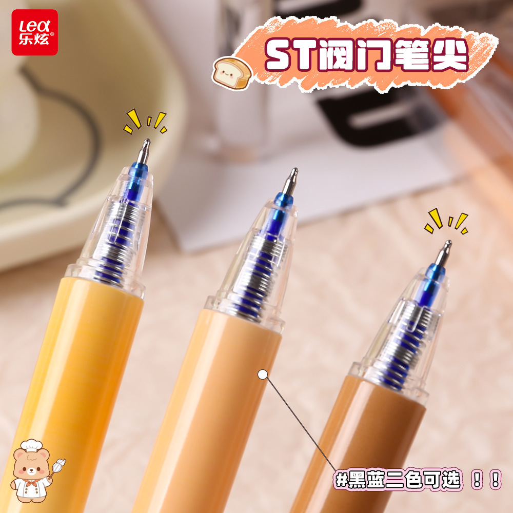 Bolígrafo borrable azul de oso de pan de dibujos animados