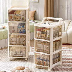 引き出し式家庭用デスク下スナックおもちゃ収納キャビネット収納キャビネットモバイル層状トロリー無料設置ラック