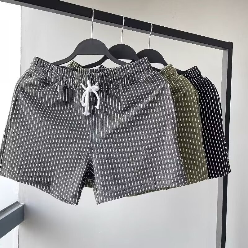 New Sports Versatile Japanese Style Loose Shorts Men's Trendy Summer 2024 Trendyy Pure Color Casual Shorts K-style