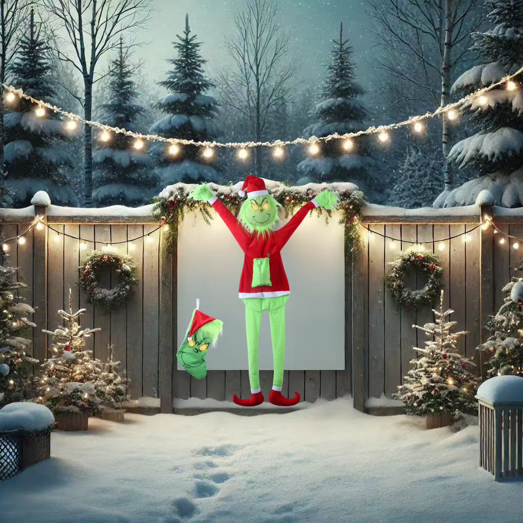 Navidad transfronteriza Grinch luminoso trepar paredes ropa de Navidad escenas de ojos luminosos Grinch peluche set de Navidad