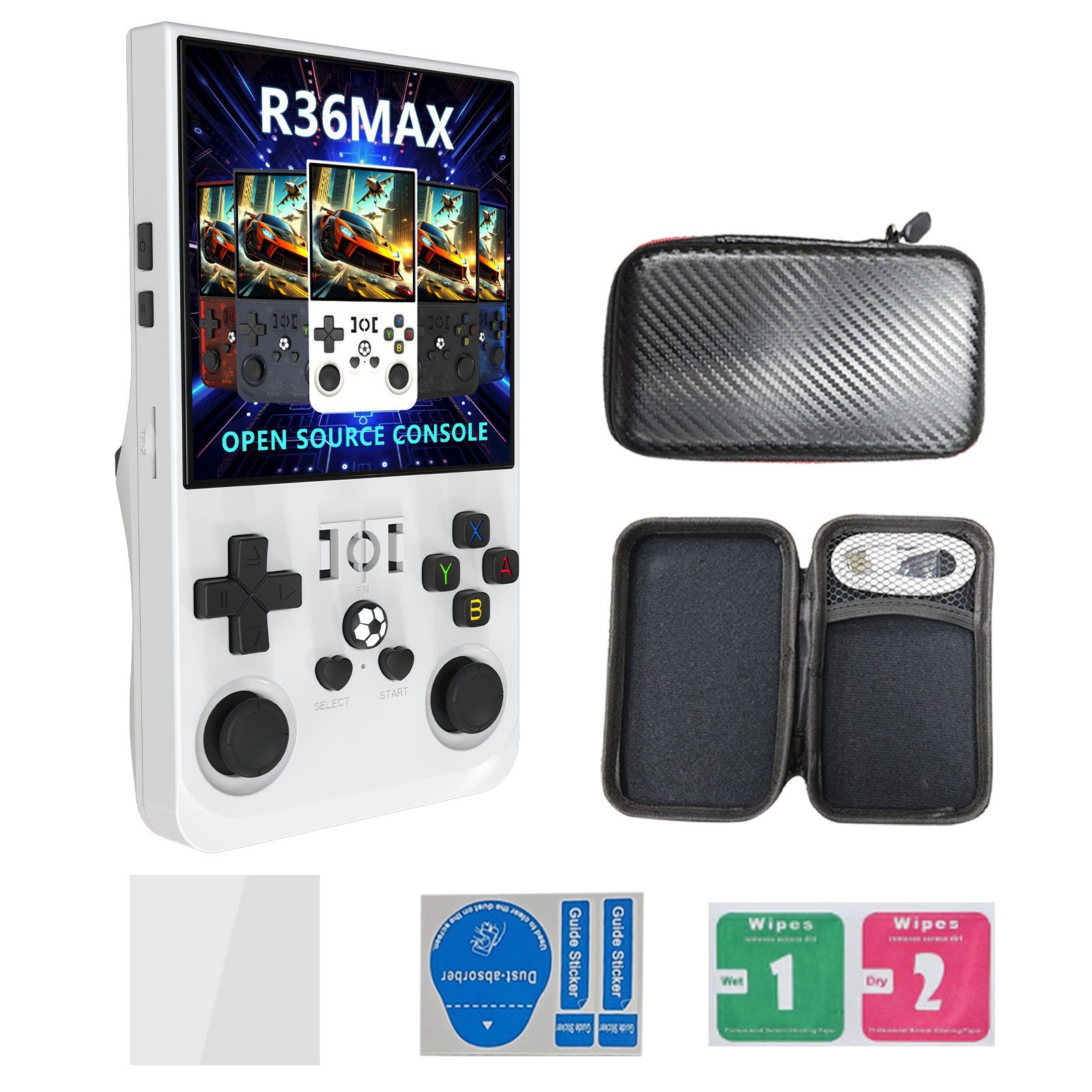 New R36Max Open Source Handheld Game Console Portable Retro Arcade Game Nostalgic 3D Dual System Handheld Console