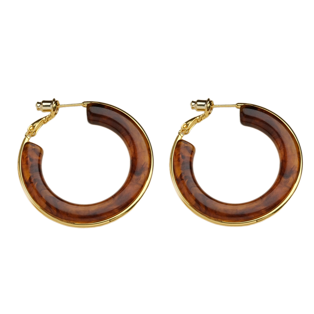 6g Weight Steel needle Ear Needle Material Ear Studs Classification 1 Pair Quantity Weekend, Lawn Occasion Plastic, Resin Material Geometric Pattern Women's Gender Simple Style, Classic Style Style Retro Amber Resin Earrings Hong Kong Style Fashion Design Luxury Feelings Geometric Pattern 925 Silver Ear Studs Women Jewelry 12