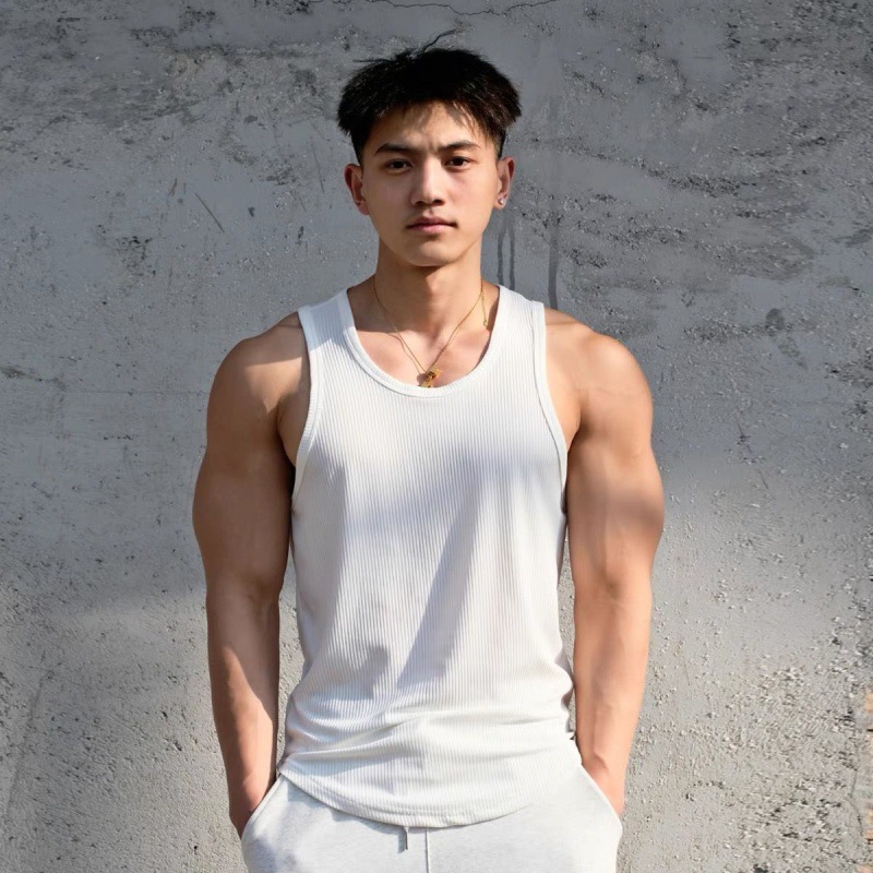 흰색-좁은 어깨 스레드 단일 조각]