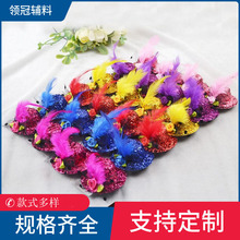 跨境儿童花朵羽毛蝴蝶结羽毛发夹小礼帽发夹发饰混款批发5.8CM