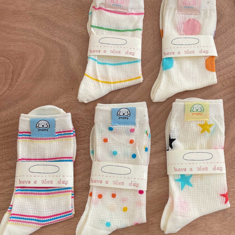 Feifan Cotton Spring and Summer Thin Puppy Dog Colorful Mid-Calf Socks Pile Socks Breathable Sweat-Absorbent Socks Simple Pure Color Feifan Cotton Spring and Summer Thin Puppy Dog Colorful Mid-Calf Socks Pile Socks Breathable Sweat-Absorbent Socks Simple Pure Color