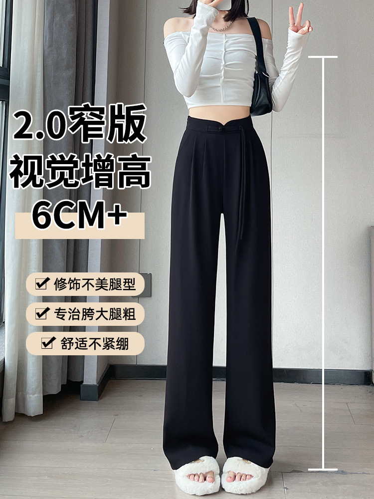 Nuevos pantalones de piernas anchas de estilo chino para mujeres 2026 nuevos pantalones de traje de verano delgados de alta calidad, pantalones casuales verticales