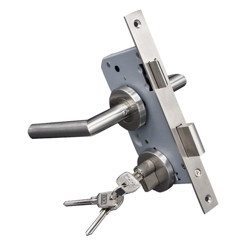 Cerradura de Puerta Cortafuego de Acero Inoxidable Estándar Europeo, Cerradura de Canal Dividida, Cerradura de Puerta Cortafuego Universal, Cerradura Mecánica para Puerta Interior