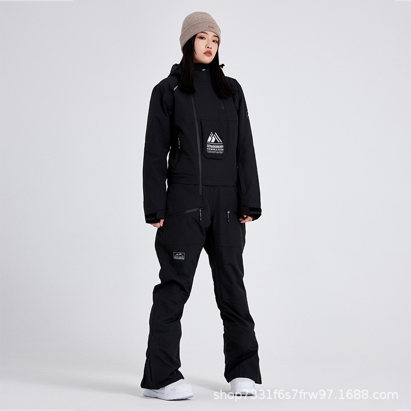 New Style Ski Suit for Women and Men, Winter Outdoor Windproof, Waterproof, Warm and Wear-Resistant, Single and Double Board Couple Style One-Piece Ski Suit