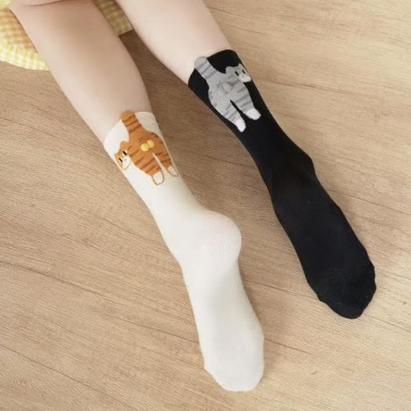 猫の卵かわいい猫オレンジ猫尻猫シンプルな日本製ミッドカーフソックス通気性のあるカップルソックス夏の新しい靴下|undefined