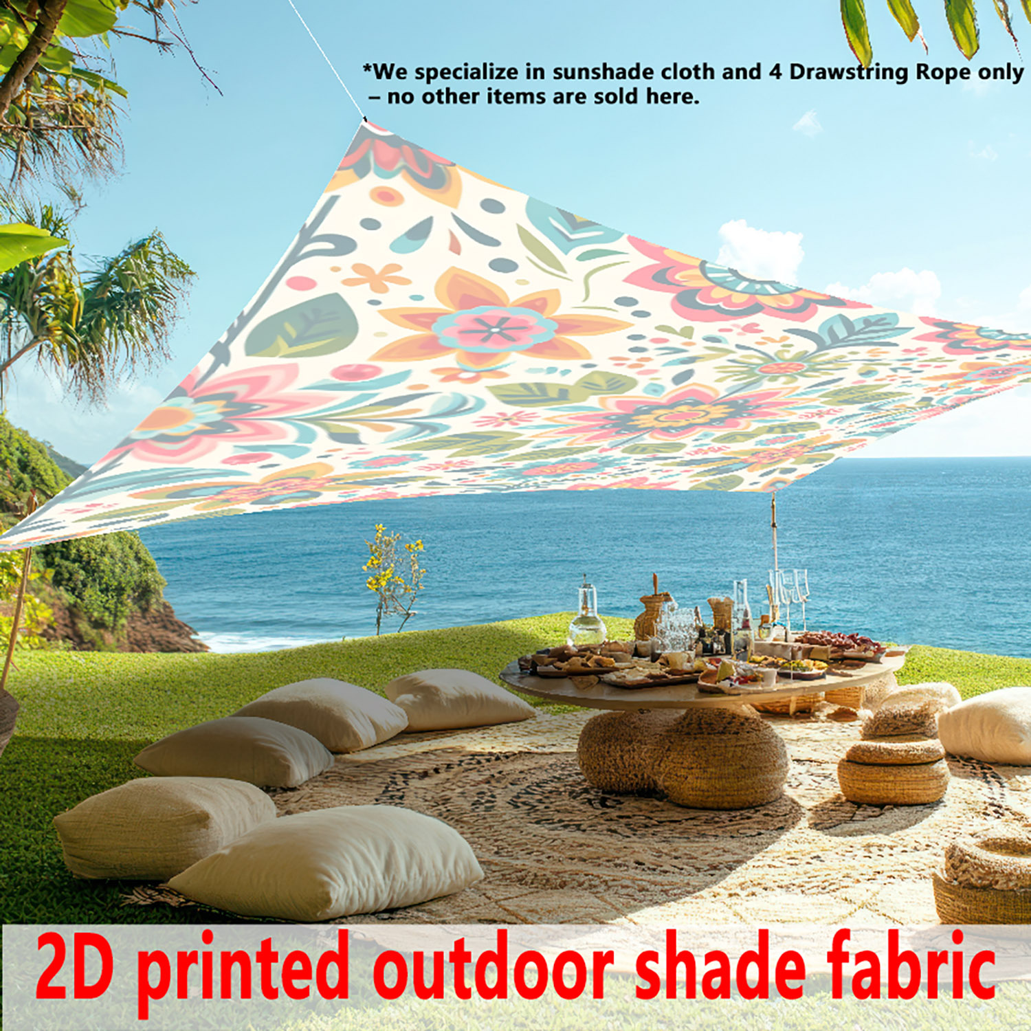 TEMU's popular Bohemian mandala flower sunshade, outdoor canopy, sunshade fabric, cross-border sunshade curtain